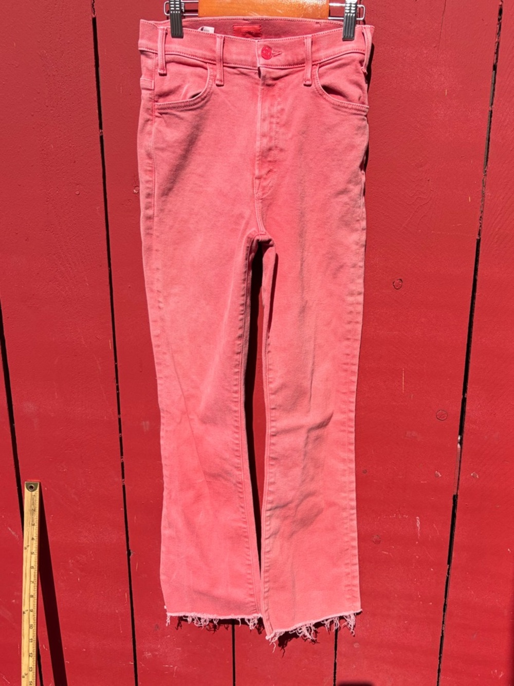 MOTHER DENIM The Hustler Ankle Fray Jean rose